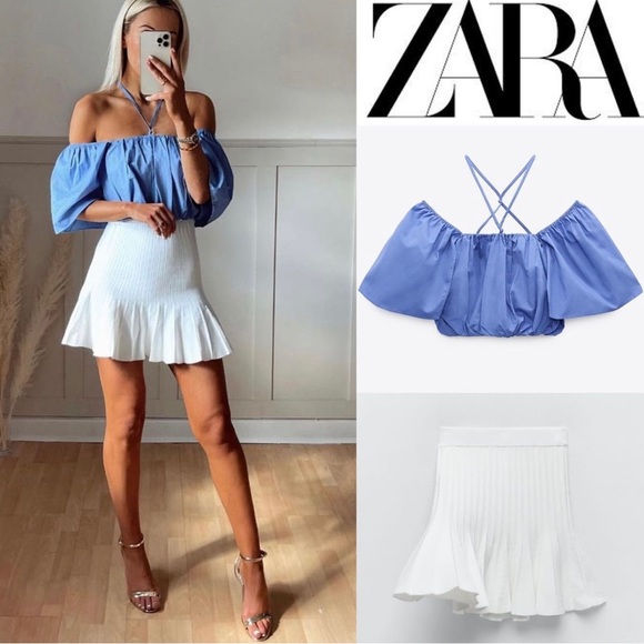 Zara Blue Puff Top - Picture 3 of 5